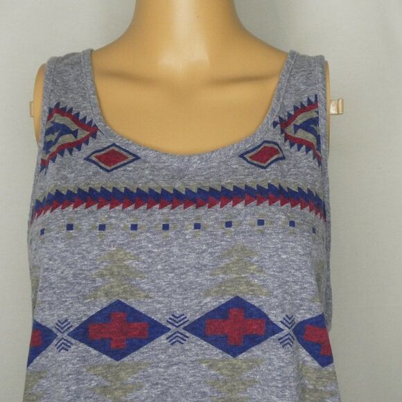 Happening in the Present Boho Aztec Tank Top Grey - Picture 2 of 9